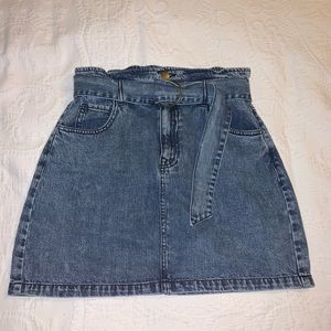 High Rise Jean Skirt